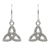 Shanore Celtic Jewelry White Swarovski Crystal Trinity Drop Earring.