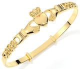 Solvar Gold Plated Bangle with Claddagh