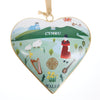 Decoration- 10cm Welsh Heart Metal Decoration