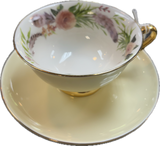 ACLT Floral Pale-Yellow Cup and Saucer