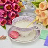 ACLT Regency Vintage Lavender Purple Gold Lace Teacup and Saucer
