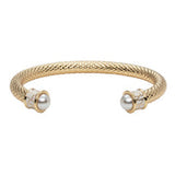 Halcyon Days Salamander Torque Pearl & Gold Bangle