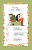 Oldies Text Code Cotton Tea Towel - Made in the UK