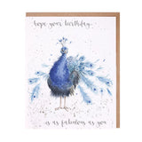 Wrendale Fabulous' peacock birthday card