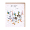 'Party Time' duck birthday card