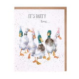 'Party Time' duck birthday card