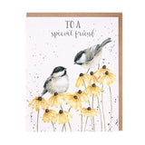 Wrendale 'Let Friendship Bloom' chickadee card