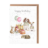 Wrendale 'The Hoppy Picnic' Rabbit and Dog Birthday Card