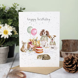Wrendale 'The Hoppy Picnic' Rabbit and Dog Birthday Card