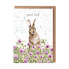 'The Clover Patch' Rabbit Good Luck Card