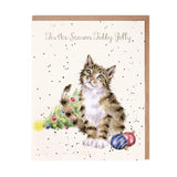 Wrendale Tabby Jolly Cat Christmas Card