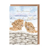 Wrendale Deck the Horns Highland Cow Christmas Card