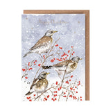 Wrendale Winter Visitors Fieldfares Christmas Card
