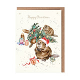 Wrendale 'Underneath the Christmas Tree' Beaver Christmas Card