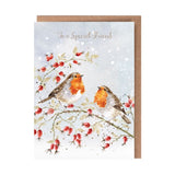 Wrendale Feathers and Friendship Robin Christmas Card