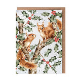 Wrendale Under the Holly Boughs Squirrel Christmas Card