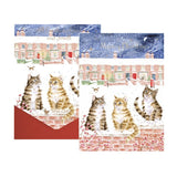 Wrendale 'In the Lane Snow is Glistening' Cat Christmas Card Pack 8