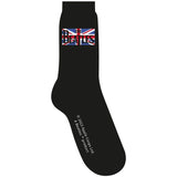 Beatles Union Jack Socks: Black / 7-11