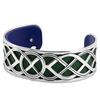 Solvar Green/Blue Leather Sterling Silver Cuff