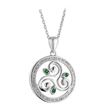 Solvar Silver Crystal Spiral Circle Pendant