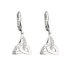 Solvar Sterling Silver Cz Trinity Knot Drop Earrings