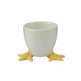 White Porcelain Egg Cup with Chicken feet