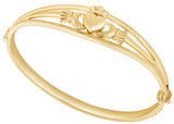 Solvar Gold Plated Bangle with Claddagh