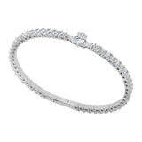 Solvar Sterling Silver All White Cz Claddagh Tennis Bracelet