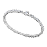 Solvar Sterling Silver Cz Claddagh Tennis Bangle