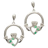 Shanore Celtic Jewelry Silver with Green CZ Earrings.