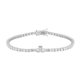 Solvar Sterling Silver All White Cz Claddagh Tennis Bracelet