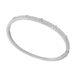 Solvar Sterling Silver Cz Trinity Knot Bangle