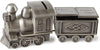 Jiallo Pewter Plated Train Bank, Tooth and Curl Boxes Set