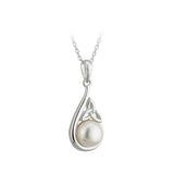 Solvar Silver Celtic Knot with Fresh water pearl chain & Pendant
