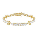 Solvar Gold Plated Silver Cz Trinity Knot Tennis Bracelet