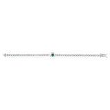 Solvar Sterling Silver Green Cz Heart Claddagh Tennis Bracelet