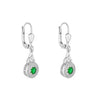 Solvar Cluster Green Cz Trinity Knot Drop Earrings