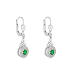 Solvar Cluster Green Cz Trinity Knot Drop Earrings