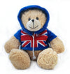 Teddy Bear with Union Jack Blue Hoodie small 13cm