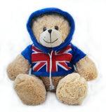Teddy Bear with Union Jack Blue Hoodie small 13cm