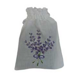 White Cotton Sachet filled Lavender with Embroidered Sprig