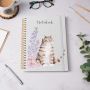 Wrendale 'Whiskers and Wildflowers' cat large spiral bound journal A4