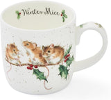 Wrendale Winter mice on holly Branch Mug 11oz