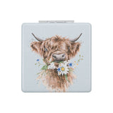 MR017 'Daisy Coo' Highland Cow Compact Mirror