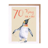 Wrendale 'Seventy King For A Day' Penguin Birthday Card
