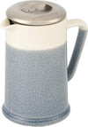 CasaWare Glaze 24-Ounce Premium White Stoneware Teapot Slate Blue