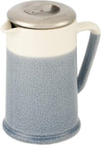 CasaWare Glaze 24-Ounce Premium White Stoneware Teapot Slate Blue