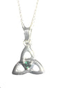 Woods Celtic Silver Plated Green Trinity Knot Pendant