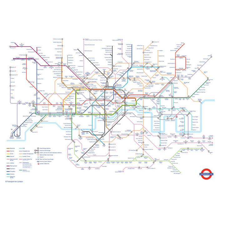 London Underground Tube Map Poster 22X28 inches – Taste Of Britain