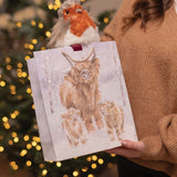 Wrendale 'A Highland Christmas' highland cow large gift bag